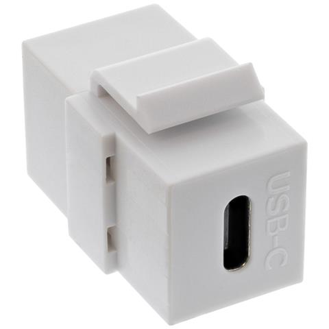 Inserto Snap-In USB 3.1 Type-C femmina /femmina, bianco - Foto 1