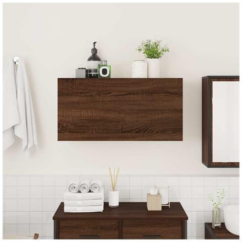 Armadietto Bagno Rovere Marrone 80x25x40 Cm In Truciolato - Foto 3