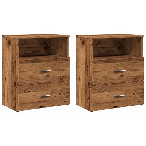 Comodini Legno Antico 2 Pz 50x32x60 Cm In Legno Multistrato - Foto 1