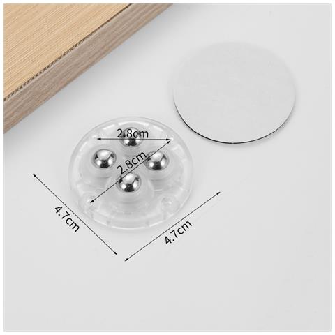 20pcs Ruote Girevoli, Rotelle Girevoli Adesive, Rotelle Per Mobili Resistenti (confezione Da 4) Transparent - Foto 2