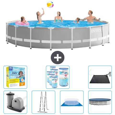 Piscina Fuori Terra - In Giro - 549x549x122 Cm - Grigio - Include Accessori Coordinati Cb50 - Foto 1