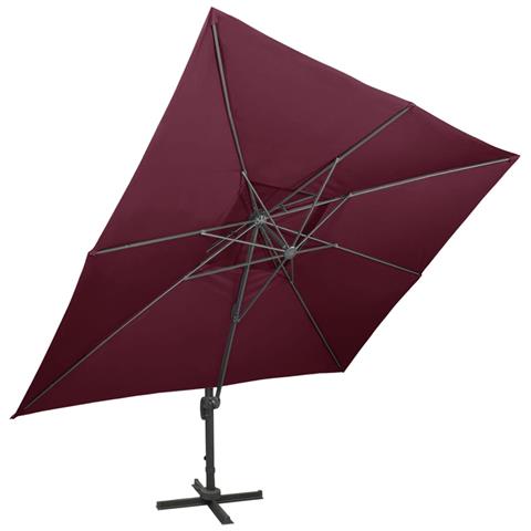 Lusso Casadino - Ombrellone Da Giardino A Sbalzo Con Doppio Piano Rosso Bordeaux 400x300 Cm - Foto 1