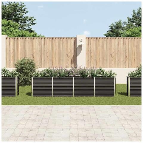 Letto Di Coltura Rialzato 320x40x77cm Acciaio Zincato Antracite - Foto 2