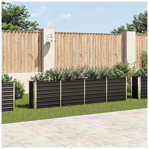 Letto Di Coltura Rialzato 320x40x77cm Acciaio Zincato Antracite - Foto 8