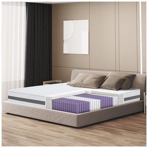 Materasso A Molle Insacchettate E Memory Matrimoniale 150x190 Altezza 20 Cm |medio Rigido, Automodellante, Ortopedico | Rivestimento Anallergico E Traspirante - Foto 2