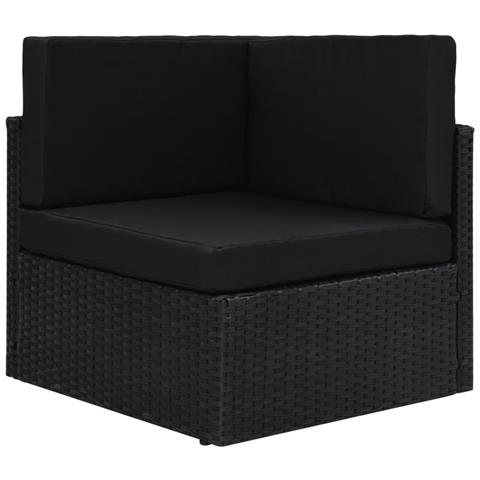 Divano Ad Angolo Modulare In Polyrattan Nero - Foto 2