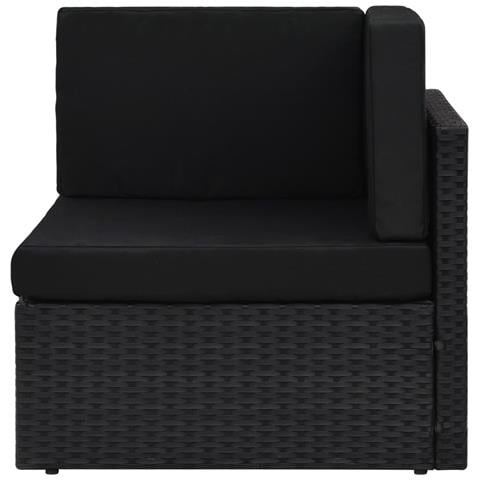 Divano Ad Angolo Modulare In Polyrattan Nero - Foto 1