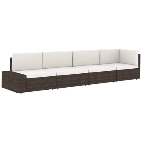 Divano Ad Angolo Modulare In Polyrattan Nero - Foto 8