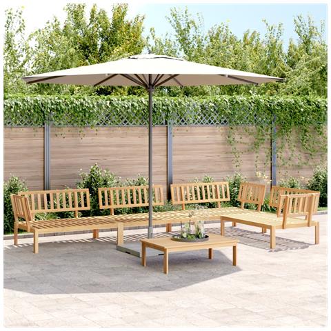 Set Divano Pallet da Giardino 5 pz in Legno Massello di Acacia - Foto 2