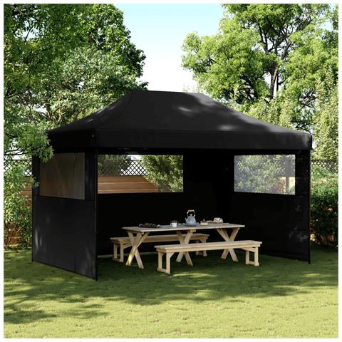 Tendone per Feste Pieghevole Pop-Up con 3 Pareti Nero - Foto 2