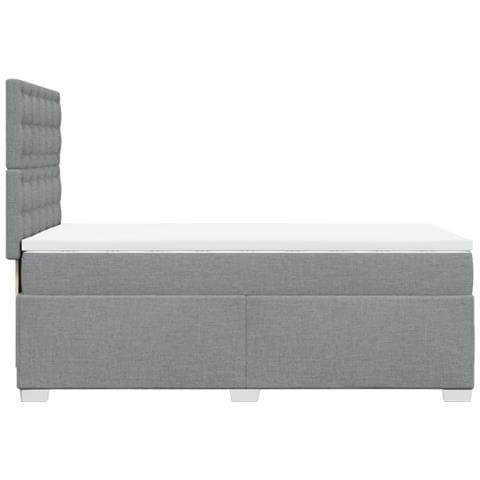 Giroletto a Molle con Materasso Grigio Chiaro100x200 cm Tessuto - Foto 9