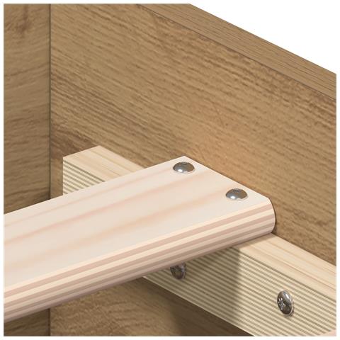Rete Letto con Cassetti Rovere Artigianale 120x200 cm Legno Ingegnerizzato - Foto 9
