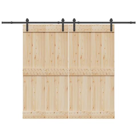 Kit di Binari per Porte Scorrevoli 427 cm Acciaio Nero - Foto 2