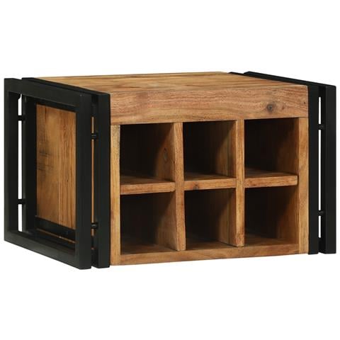 Portabottiglie 46x35x27.5 cm Legno Massello di Acacia - Foto 2