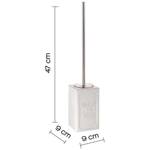 Scopino Wc Con Ciuffo In Setole D'appoggio In Ceramica Vv33 Serie Vivienne Bianco - Foto 2