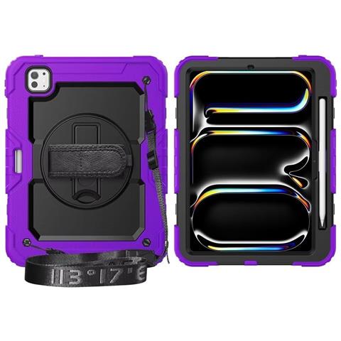 Custodia Per Ipad Pro 4/3 12.9"" Con Supporto E Tracolla Viola - Foto 2