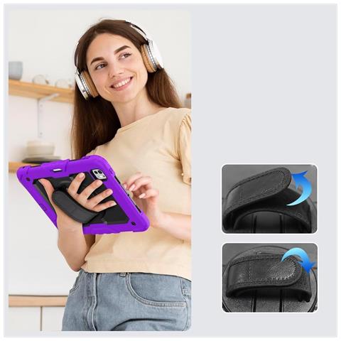 Custodia Per Ipad Pro 4/3 12.9"" Con Supporto E Tracolla Viola - Foto 5