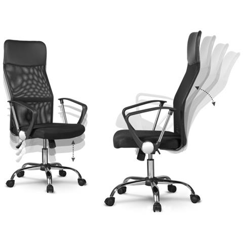 KRZESLO NEMO CZARNE sedia da ufficio e computer Seduta imbottita Schienale a rete - Foto 2