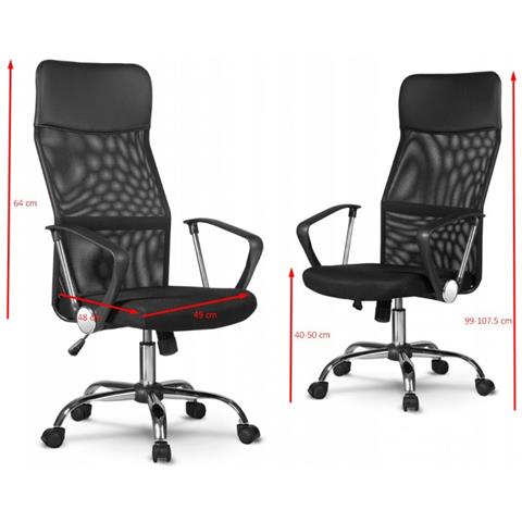 KRZESLO NEMO CZARNE sedia da ufficio e computer Seduta imbottita Schienale a rete - Foto 3