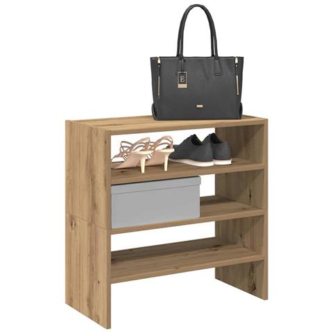 Scarpiere 2 pz Impilabili Rovere Artigianale 60x30x30,5 cm - Foto 2