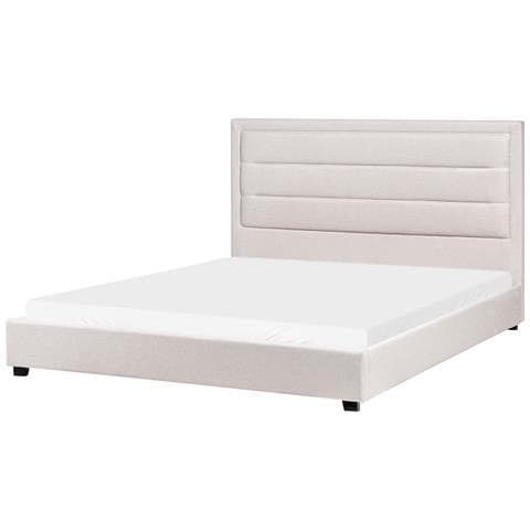 Letto Ad Acqua Tessuto Rouen 180 X 200 Cm Beige Chiaro - Foto 2