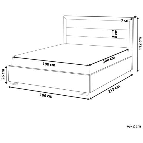 Letto Ad Acqua Tessuto Rouen 180 X 200 Cm Beige Chiaro - Foto 8