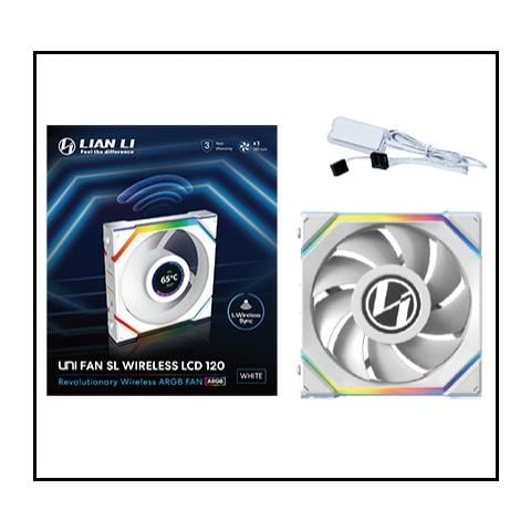 UNI FAN SL Wireless LCD 120 Case per computer Ventilatore 12 cm Bianco 1 pz - Foto 1