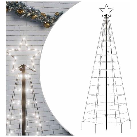 Albero di Natale a LED con Punte 220 LED Bianco Freddo 180 cm - Foto 1