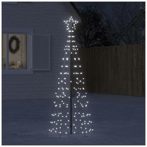 Albero di Natale a LED con Punte 220 LED Bianco Freddo 180 cm - Foto 2