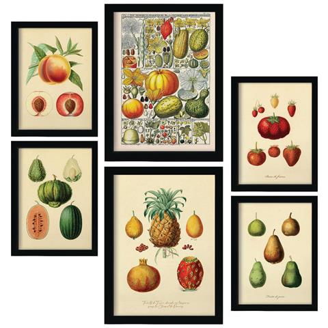 Set Di 6 Stampe Stampe Vintage Salutari, Dipinti Decorativi Estetici Per Il Tuo Soggiorno, Camera Da Letto, Casa A3 & A4 Cornice Bianca - Foto 1