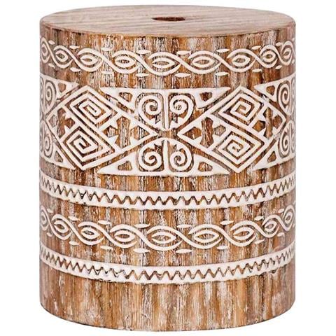 Base per ombrellone bianco lavato Ø34 x 40 cm Legno massello - Foto 1