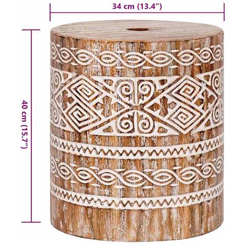 Base per ombrellone bianco lavato Ø34 x 40 cm Legno massello - Foto 6