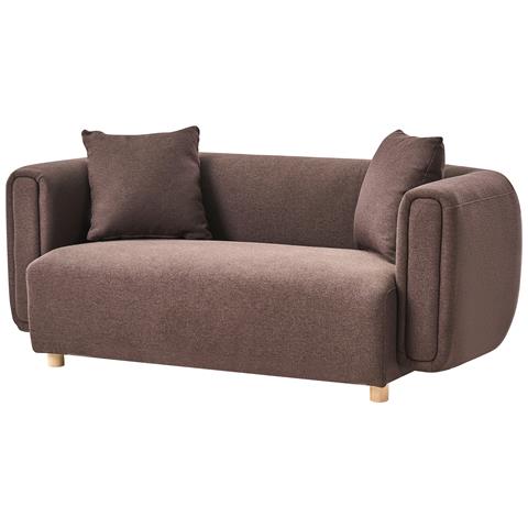 Divano 2 Posti Lillerod Tessuto Marrone Scuro - Foto 2