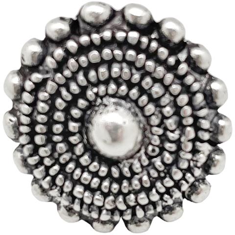 Anello Charro Con Base In Rilievo. Placcato Argento Con Effetto Anticato. - Foto 2