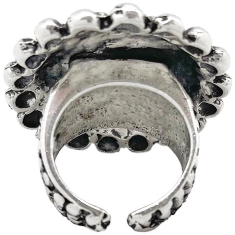 Anello Charro Con Base In Rilievo. Placcato Argento Con Effetto Anticato. - Foto 5