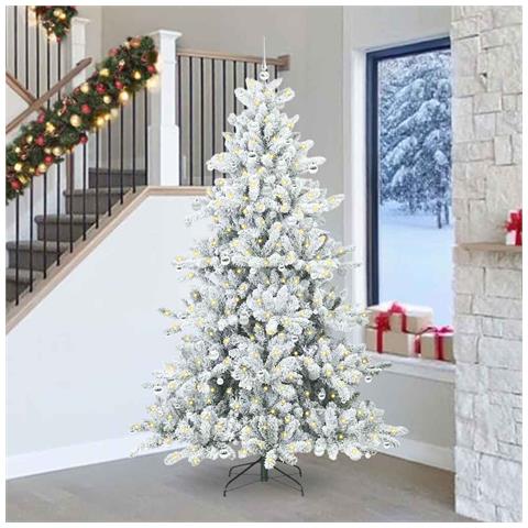 Albero di Natale Artificiale con Rami Pieghevoli Bianco 240 cm - Foto 2