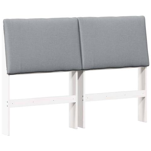 Testiera imbottita Grigio chiaro 160 cm Pino massello - Foto 1