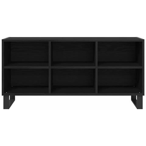 Mobile TV Rovere Nero 103,5 x 30 x 50 cm Legno multistrato - Foto 1