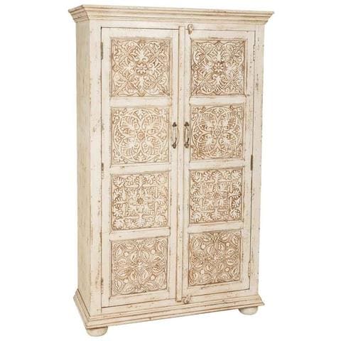 Armadio In Legno Intagliato Finitura Artigianale 96x40x167h Cm - Foto 1