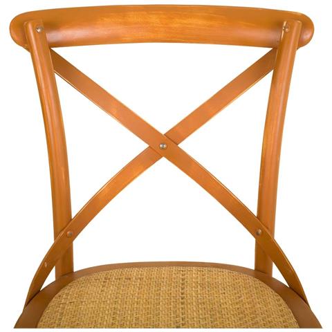 Sedia In Legno E Seduta In Rattan Marrone 44x42x46/88h - Foto 8