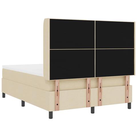 Letto a molle con materasso Crema 140 x 190 cm Tessuto - Foto 9