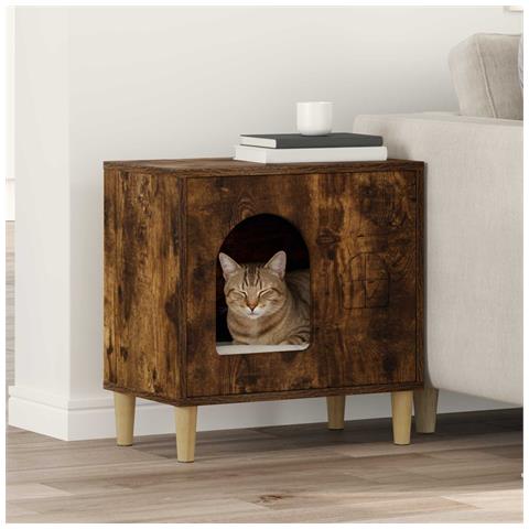 Casa per Gatti Rovere fumé 51 x 30 x 52 cm Legno multistrato - Foto 2