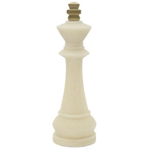 Scultura Re Degli Scacchi Quarzy In Resina Bianco E Oro - Foto 1