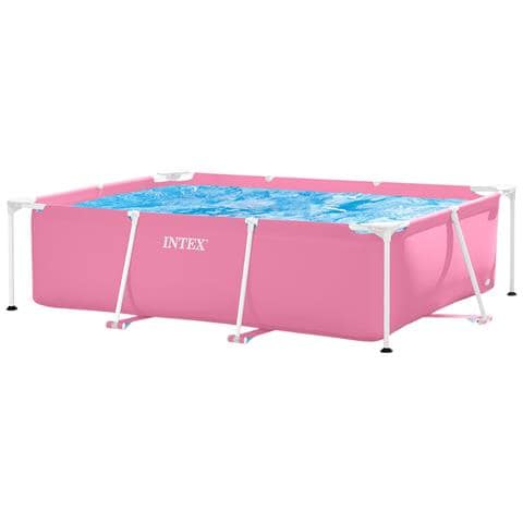 Piscina da giardino con telaio in metallo sopra il terreno Rosa - Foto 1