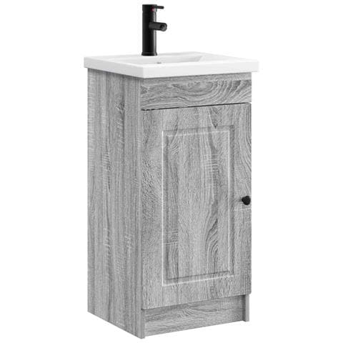 Mobile da bagno con lavabo Sonoma grigio 42 x 40 x 84,5 cm - Foto 1