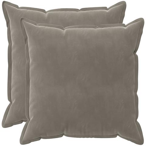 Cuscino con cuscino HOUTEN 2 pz Grigio Chiaro Velluto - Foto 1