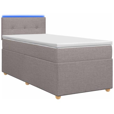 Letto box spring con materasso Tortora 100 x 200 cm Tessuto - Foto 1