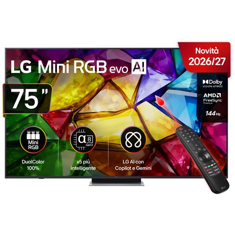 Mini RGB 75'' Serie MRGB87 75MRGB87B6B, 4K, RGB Primary Color Pro, Dolby Vision, Motion Booster 288, SMART TV 2026 - Foto 1