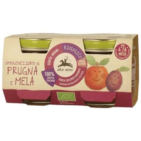 Omogeneizzato Prugna e Mela Baby Food Bio 2 X 80 g - Foto 1