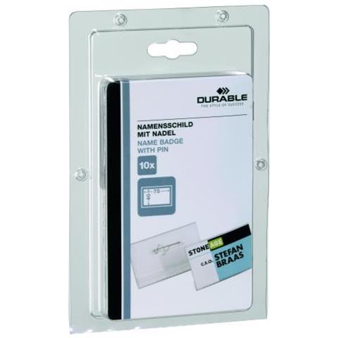 Portanome Spilla Ricurva Formato 40x75 Mm (hxl) Trasparente 10 Pz - Foto 1